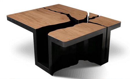 Необычная мебель - стол с трещинами